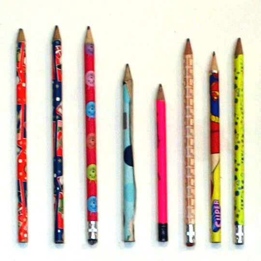 Boys and girls often use different types of pencils